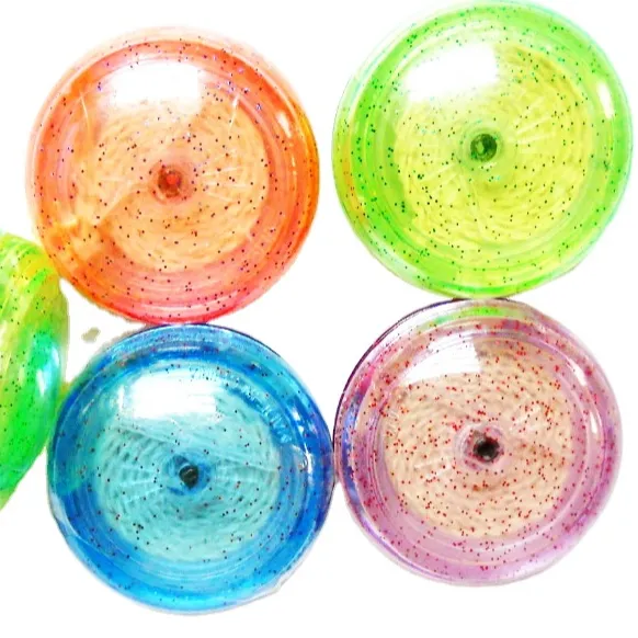 55mm pesado transparente Yoyo con brillo fiesta Favor de bolsillo Juguetes De suerte botín Premio cumpleaños novedad carnaval Premio regalo