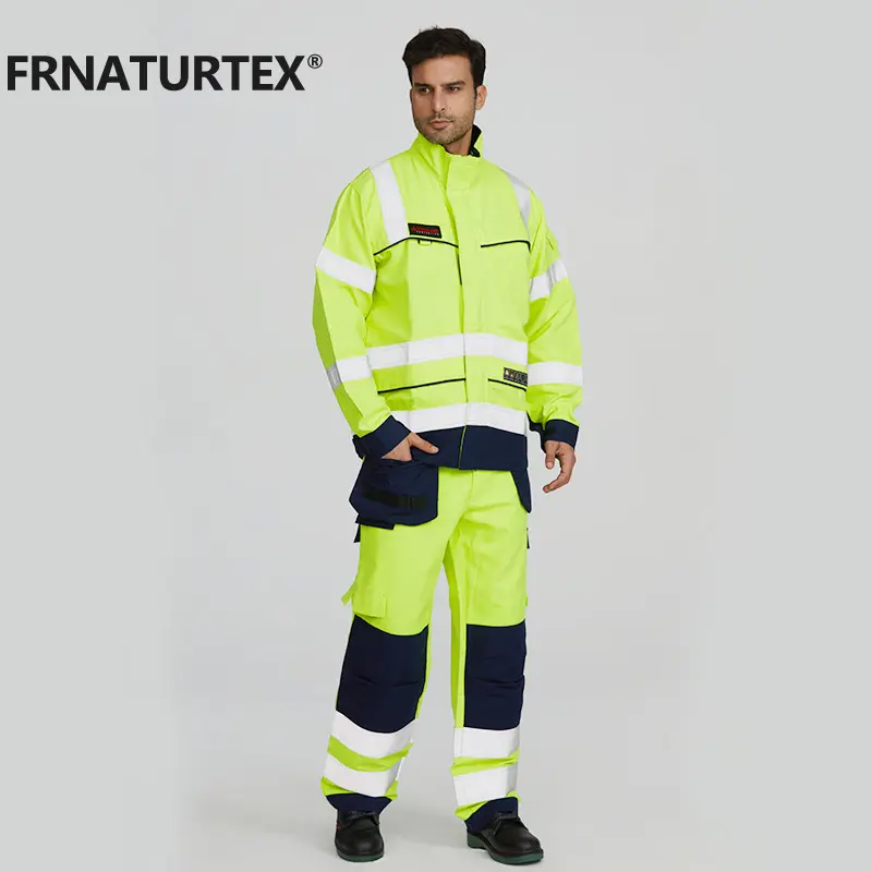 Frnaturtex terno de solda com flash de arco, resistente à chama, fogo para soldador, roupa de trabalho