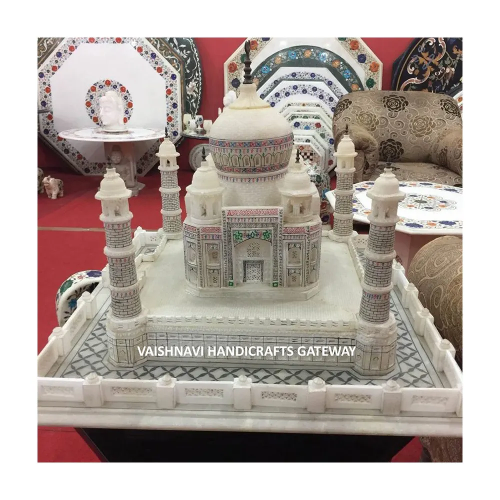 Handmade Belo Taj Mahal Em Mármore Branco Italiano Para Presentear