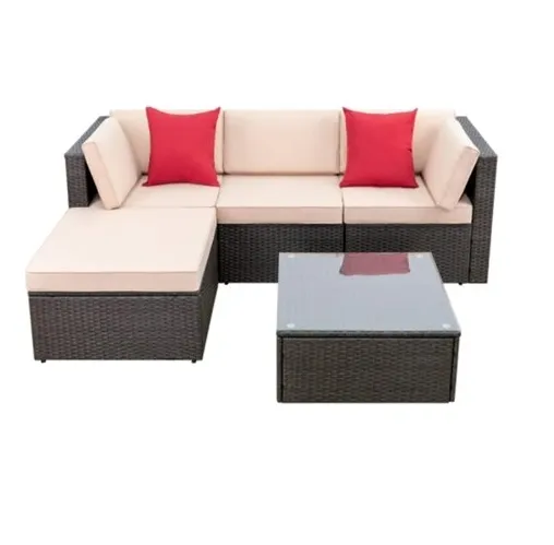 Conjunto de sofás de madera para sala de estar, muebles de estilo moderno y de diseño clásico, en forma de L