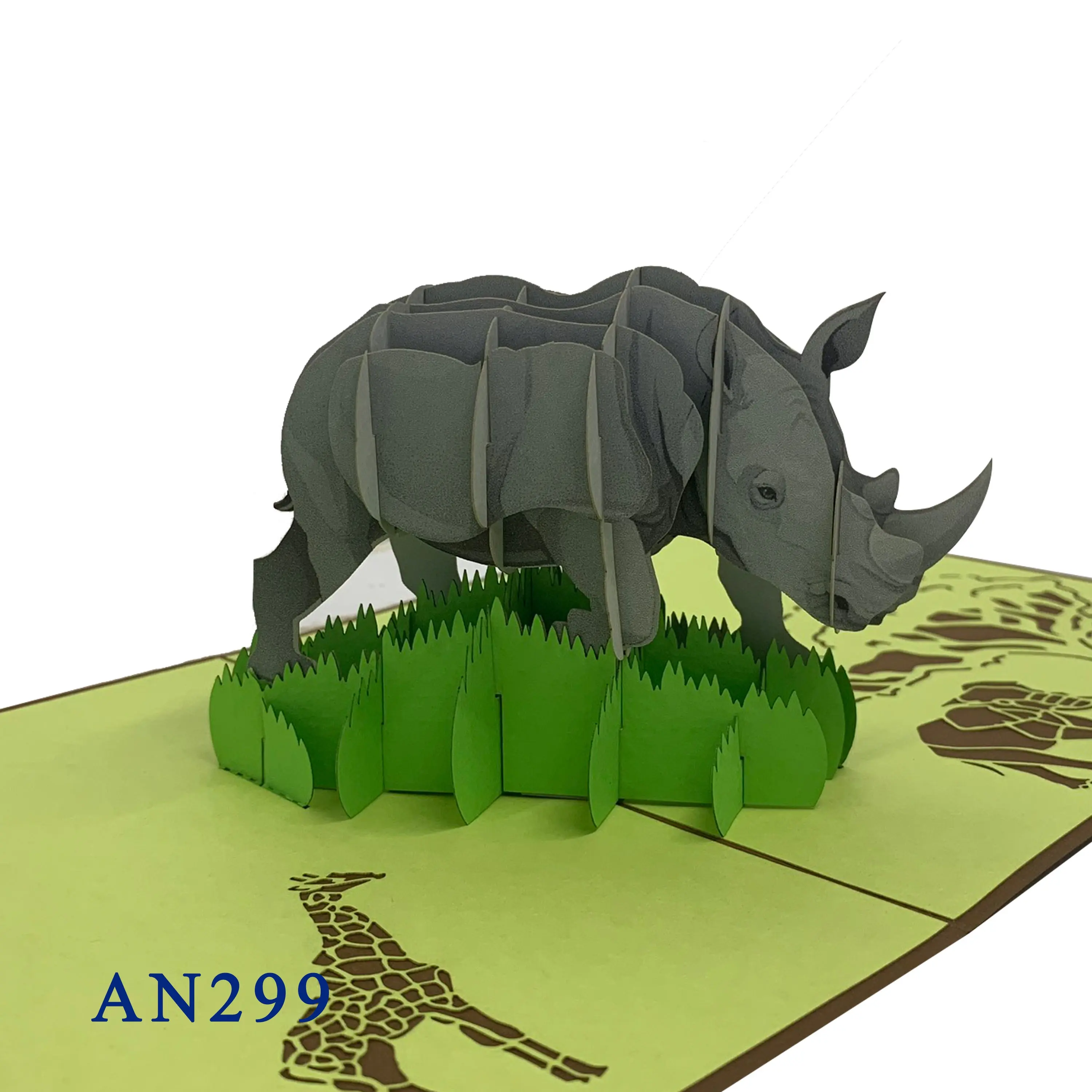 Rhino Thiết Kế Mới Handmade Lời Chào Pop Up Thẻ 3D Bán Buôn Việt Nam