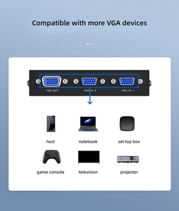 Interruptor VGA 2 en 1 de 3 puertos, conmutador de vídeo de 2 vías para PC, TV, monitor, PC, TV, consola de juegos, venta al por mayor de fábrica