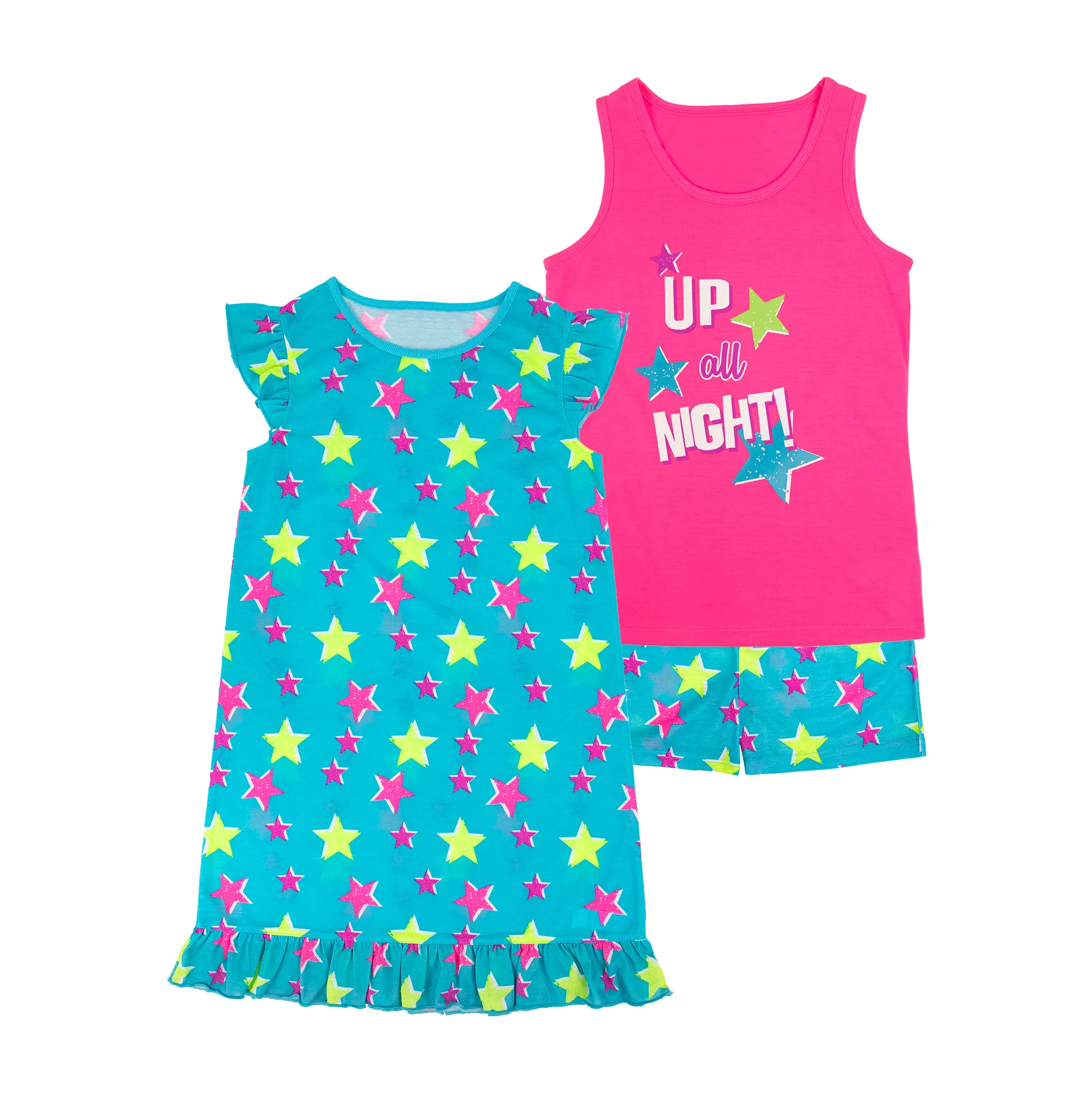 2020 ropa de niños bebé niño OEM tanque de verano azul sin mangas pantalones cortos de color rosa de impresión personalizado niños niña pijamas de dibujos animados