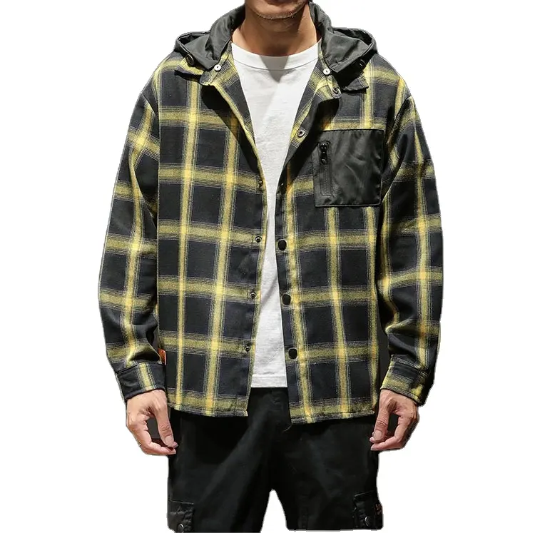 Flannel Shirt Polyester Cotton Breathable Anti-shrink Anti-pilling Quick Dry single panel plaid design