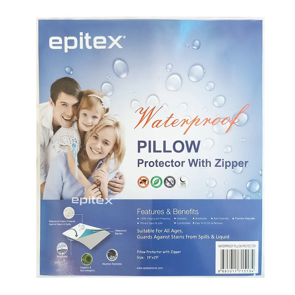High Quality Anti-Fungus Breathable Machine Washable Non-Toxic Waterproof Pillow Bolster Protector