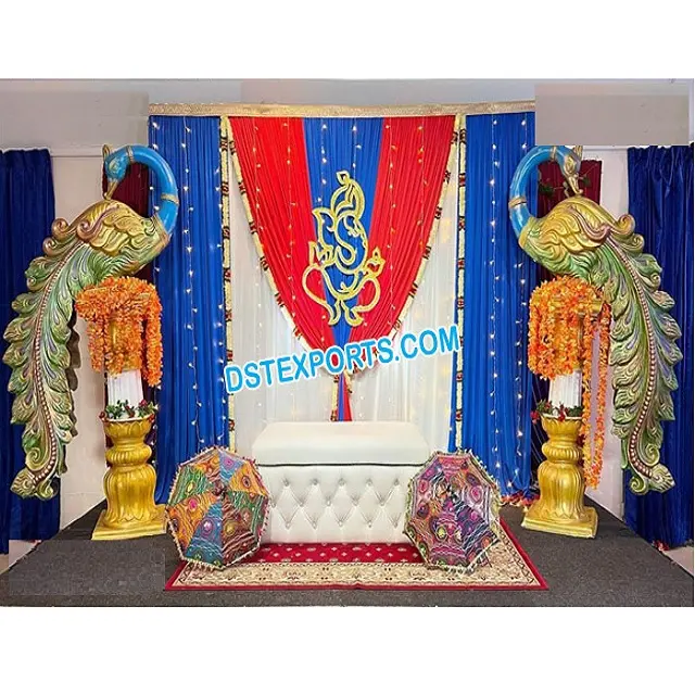 Malaiische traditionelle Ring zeremonie Bühnen dekoration Beste Gujarati Hochzeit Shagun Bühnen dekor UK Sri Lanka Hochzeits bühnen dekor