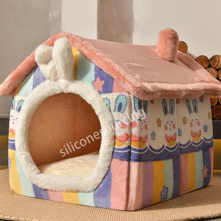 Wholesale Safety Funny Foldable Comfortable Cat Bed Tent House Pet Cage Soft Bed for Dog and Cat Pet Bed