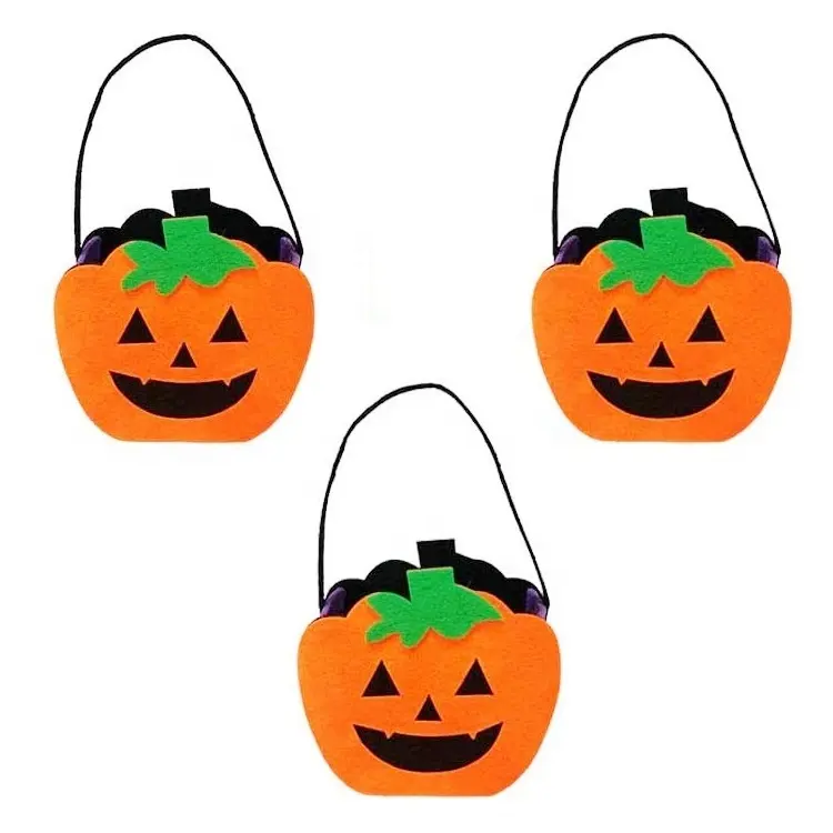 Fornitura di fabbrica di oggetti di scena di Halloween Design personalizzato riutilizzabile in feltro regalo sacchetto di caramelle per i bambini