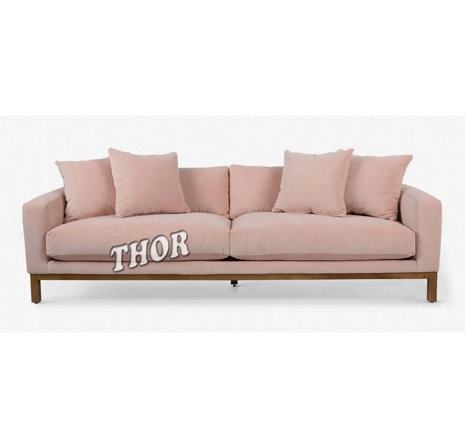 Eenvoudige Kantoor Houten Sofa Set Ontwerp Met Houten Been Nieuwe Model Roze Sofa Sets Van Houten Meubelen 2 Seeter