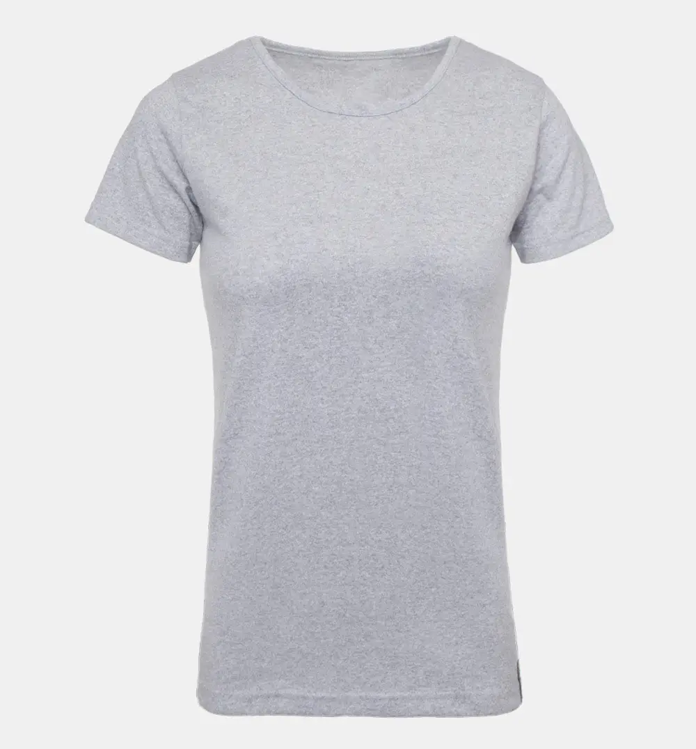 T-shirt en bambou biologique pour femmes, vêtements biodégradables, gris