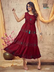 Anarkali Kurtis เสื้อผ้าลำลองสำหรับ2023อินเดียสำหรับผู้หญิงผ้าคอตตอน M L XL XXL - Product Image 4