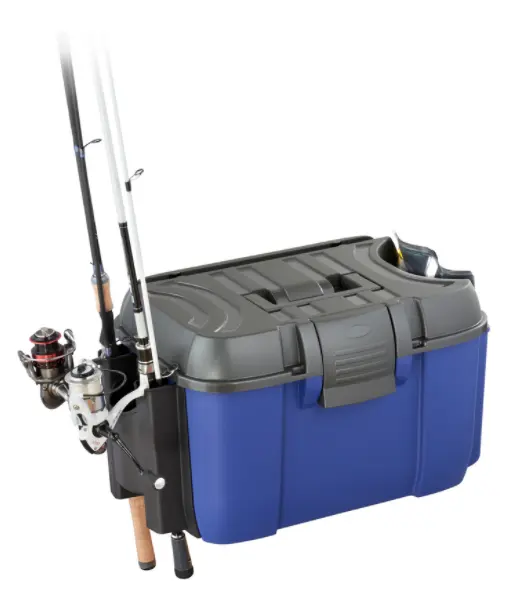 Caixa de equipamento para pesca, feita na itália 169, bolso lateral inovador e suporte para haste, equipamentos esportivos ao ar livre, caixa de plástico para pesca