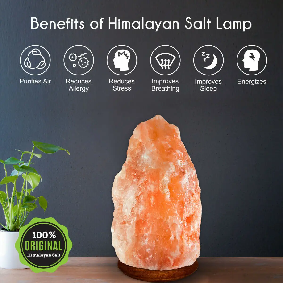 Lampe à sel de roche rose pour ayayayan, accessoire de guérison naturelle