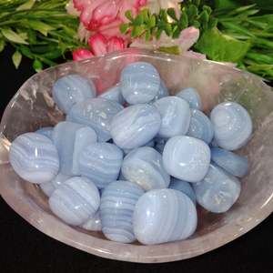 BLUE LACE <strong>AGATE</strong> TUMBLED STONES/ NATURAL POLISHED BLUE LACE <strong>AGATE</strong> TUMBLES / BEAUTIFUL LACE <strong>AGATE</strong> TUMBLES - Product Image 2