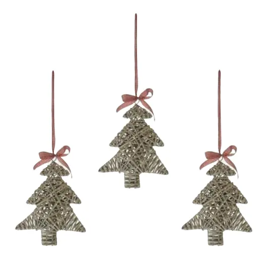 Lampu gantung dekorasi Natal kustom bagus dekorasi logam lampu Natal warna abu-abu muda pohon Natal