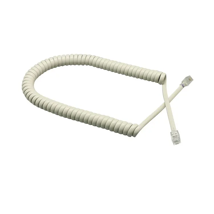 Cable en espiral para teléfono 4P4C RJ9 a RJ9