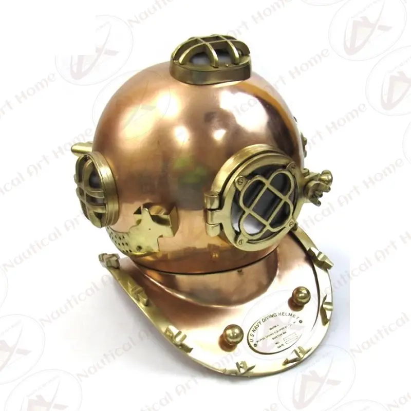 Rame e Ottone Antico di Trasporto Marittimo Scuba Diving Helmet - US Navy del Subacqueo Casco Mark V-Da Collezione Regalo di Trasporto Marittimo