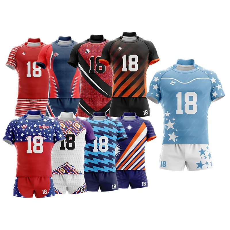 Melhor design personalizar uniforme de rugby sublimação