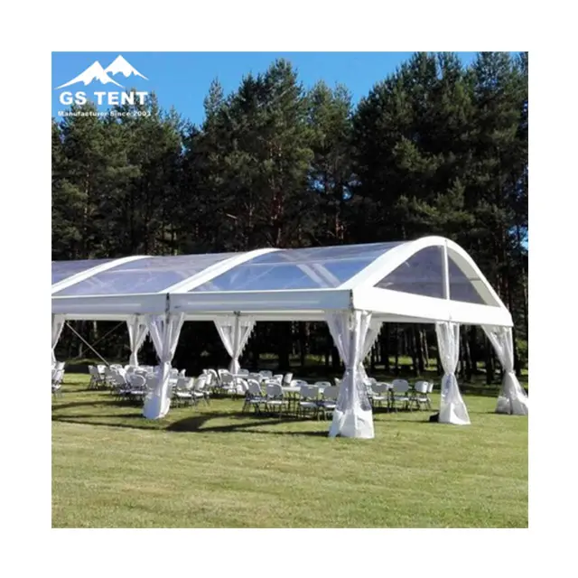 Tenda industriale resistente della curva della festa nuziale della tenda del magazzino con la parete di vetro dell'abs