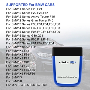 VLinker BM BT3.0 Vgate ELM327 V2.2 VLinker BM+ for BMW OBD2 Car Diagnostic Tool ELM 327 J2534 Auto Tool for Bimmercode With BT - Product Image 3