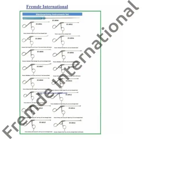 Instrumento de cirugía de columna vertebral para la meniscectura artroscópica, instrumento de acero inoxidable de alta calidad, grado médico, certificado CE & ISO