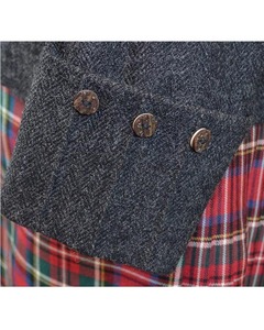 Gri Tweed Argyle ceket tamamen özelleştirilmiş % 100% yün gri Kilt kıyafet ceket ile yelek erkek % 100% yün özel kilt ceketler - Product Image 2