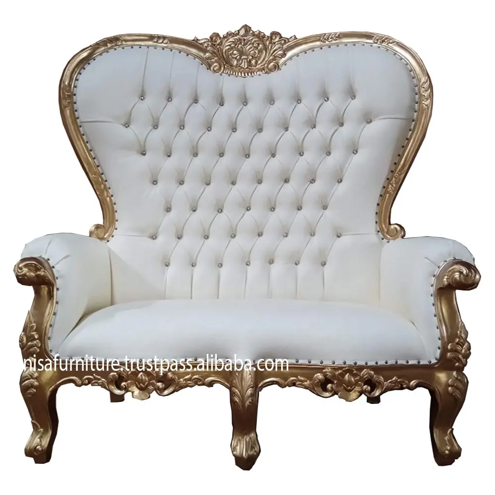 الذهب الباروك اليد منحوتة عرش الحب مقعد أريكة لغرفة المعيشة الكراسي