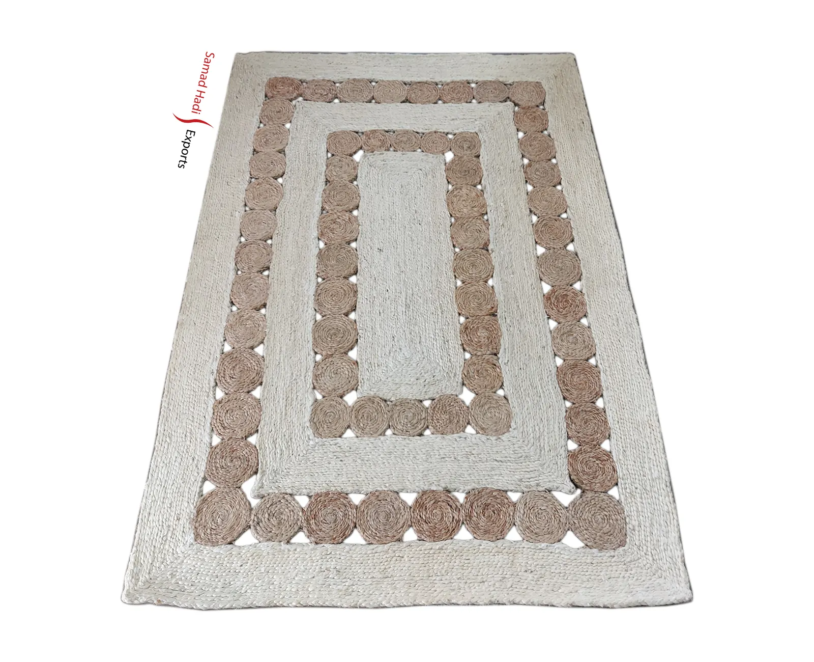 Wholesale High Quality Factory Price Hand Stitched Modern Design Embroidered Jute Carpets and Rugs Round/ Rectangular Shape Rugs