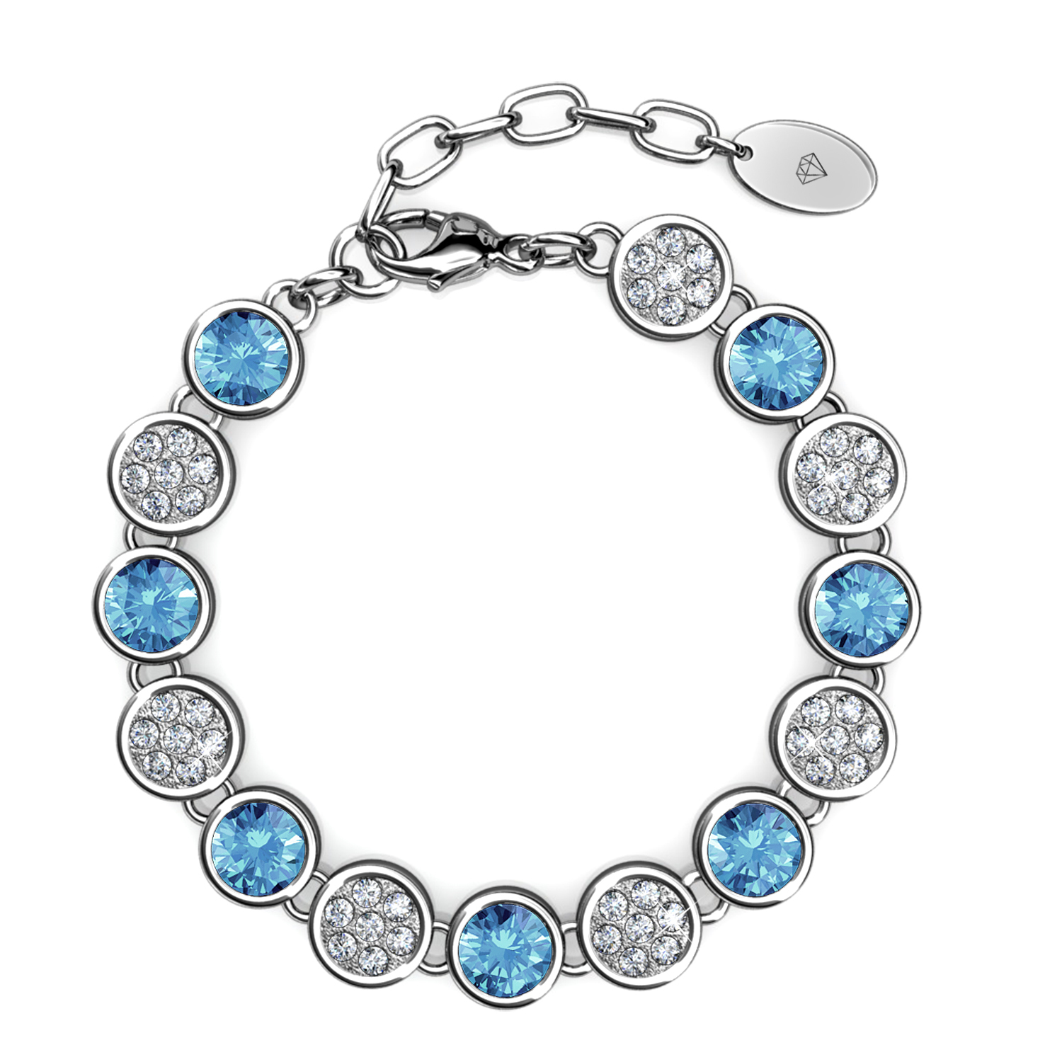 Pulsera Delicada para Mujer Chapada en Oro Blanco de 18k de Diciembre