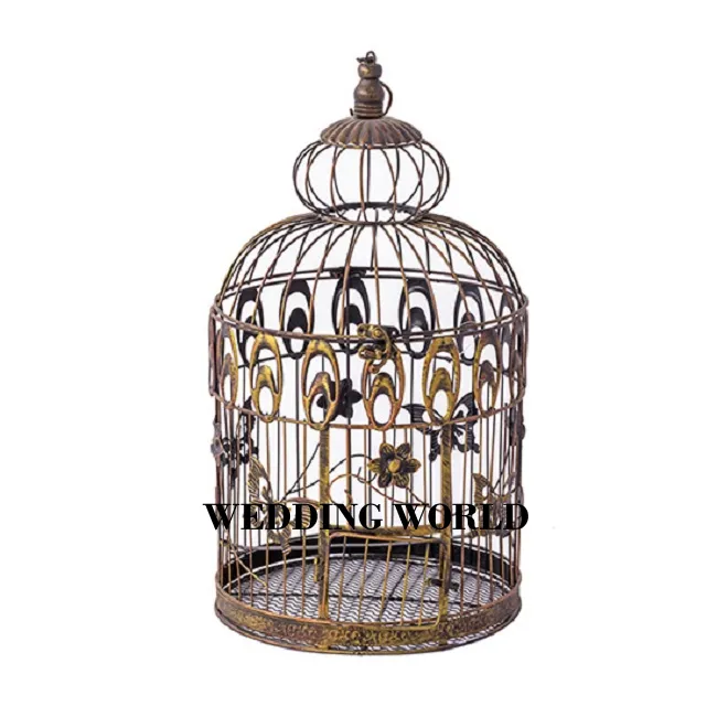 Gabbia per uccelli in metallo fatta a mano Designer all'ingrosso lussuosa gabbia decorativa nuovo arrivo indiano elegante gabbia per uccelli