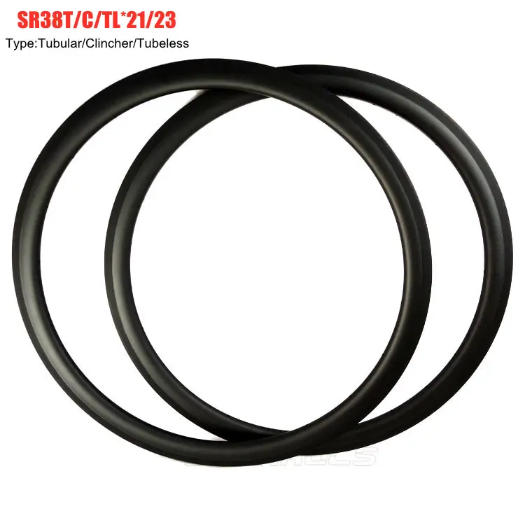 SoarRocs ruio carbonio çin 38mm derinlik 20.5/23mm genişlik 700C karbon fiber yol bisikleti jant tübüler/Kattığı/Tubeless bisiklet jant