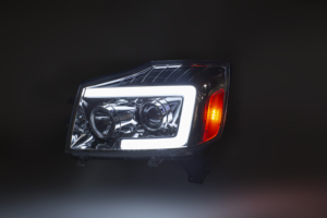 ร้อนขาย LED C-บาร์โปรเจคเตอร์ไฟหน้า WSwitchback ตามลำดับสัญญาณเลี้ยวสำหรับ04-15นิสสันไททัน/04-07 Armada (โครเมี่ยม/ควัน - Product Image 5