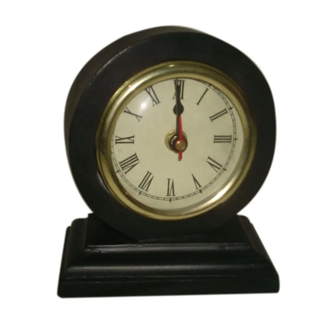 Fornitore all'ingrosso nero antico orologio da tavolo in legno sveglia a campana da tavolo sconto OEM cassa di vendita calda nera
