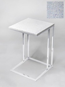 <strong>Small</strong> Square <strong>Shape</strong> Matte White Metal Board Side <strong>Table</strong> - Product Image 5