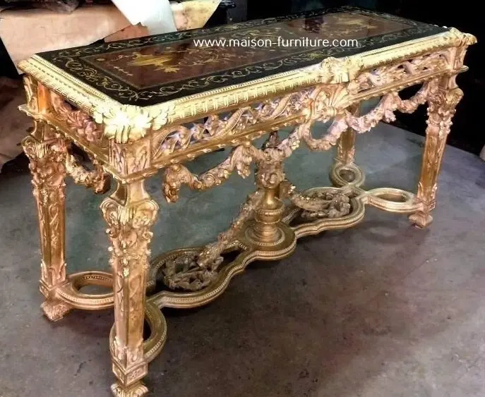 Consola tallada de estilo Rococo, mesa de consola moderna de lujo, la más popular, venta al por mayor