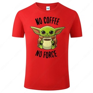 Men's Funny 'No Coffee No Force' Sports Casual T-<strong>shirt</strong> 100% Cotton Polyester Long Plain Dyed <strong>Shirt</strong> for Casual Wear