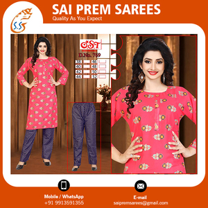 Yüksek kaliteli fantezi hint Kurti ve Plazo pamuk ve Rayon yeni ihracat tasarım yapılmış yetişkinler için Set - Product Image 4