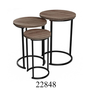 Modern <strong>Rectangular</strong> Black Iron <strong>Nesting</strong> <strong>Table</strong> Set of 3 Solid Black <strong>Tables</strong> Cheap Metal <strong>Tables</strong> Set for Sale - Product Image 5