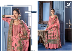 Pure <strong>Zam</strong> Digital Style Print with Fancy Embroidery and Swarovski Diamond Work Kurta with Chiffon Dupatta with Bottom Latest Sla