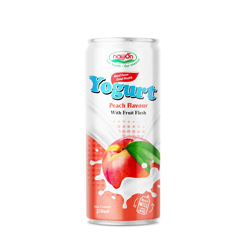 Bebidas de suco de yogur nawon, 250ml, sabor de pêssego, oem, garrafa de yogurte de halal, fabricante de bebidas