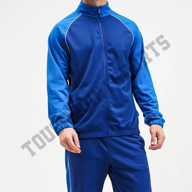 Custom patchwork embroidered logo polo tracksuit polyester sports suit