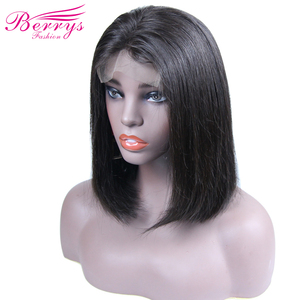 Yaz ucuz popüler kısa postiç 10-16 inç brezilyalı düz kapatma Frontal adet kalıcı insan saçı peruk ince patlama - Product Image 4