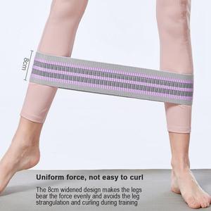 Faixa elástica de borracha para exercício, faixa fitness antiderrapante para exercício do quadril, resistência ao tecido