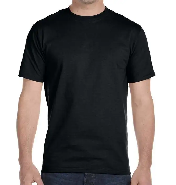 Vente en gros de chemises pour hommes personnalisées OEM/ODM Triblend haute qualité 100% coton T-shirt noir respirant pour hommes en coton uni