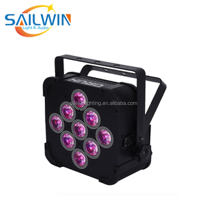 Professional WiFi and <strong>DMX</strong> <strong>Wireless</strong> <strong>Control</strong> <strong>RGBWA</strong>+UV 9x18w Flat LED Wash Par Light With Battery Powered - Product Image 5