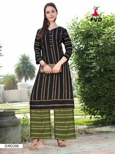 Plazo kurti takımı pakistani uzun bayanlar kurtis hindistan'da kadınlar için etnik hint kadınlar giyim - Product Image 2