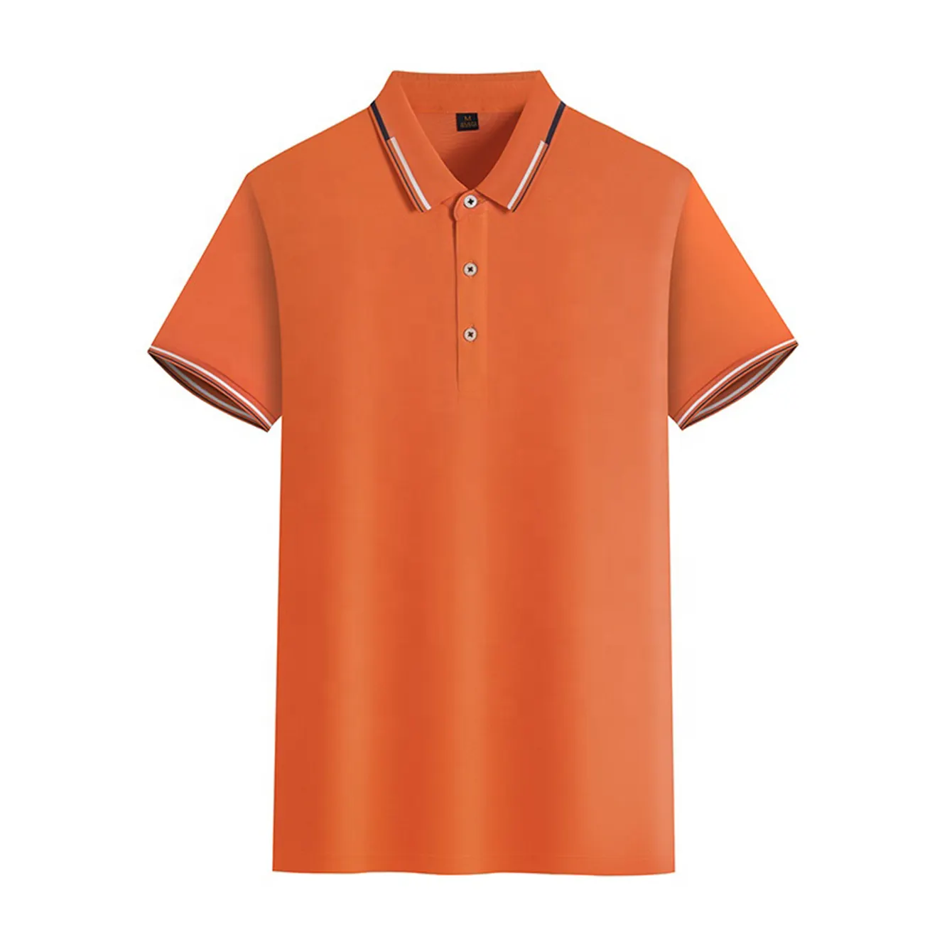 Мужские футболки для гольфа без рисунка из 100% хлопка, простые рубашки поло с коротким рукавом и вышитым логотипом