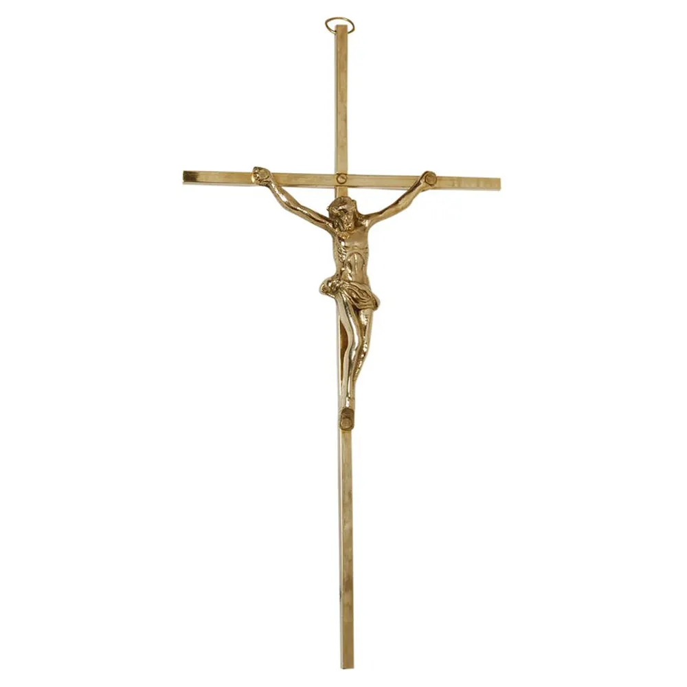 Jesús-Cruz de diseño hecho a medida para Iglesia, de latón, venta al por mayor y proveedor hecho en la India