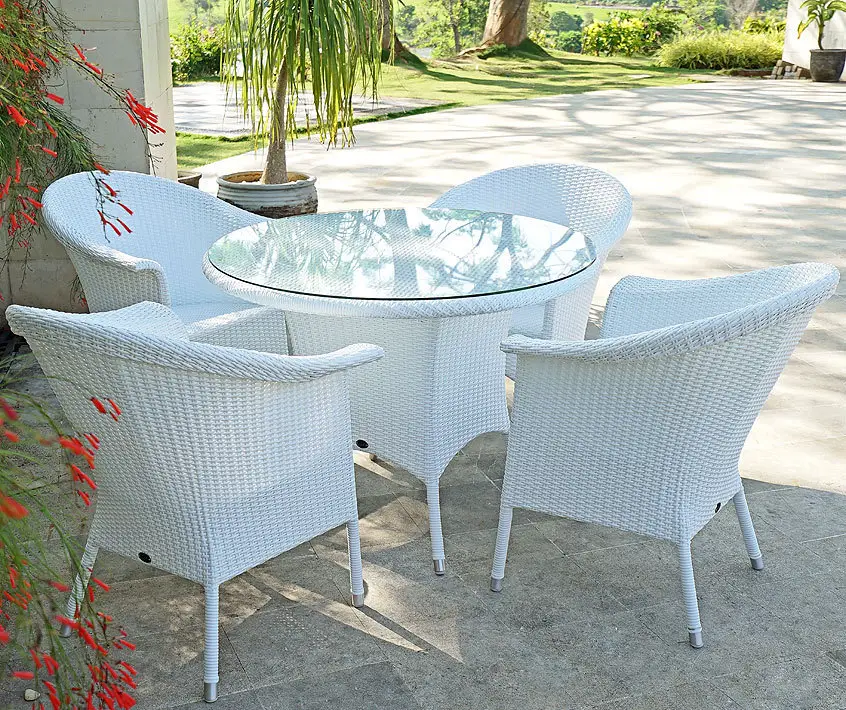 Modern furniture for white wicker rattan coffee set outdoor furniture