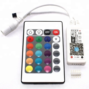 Wi-Fi LED RGB контроллер мини 24-кнопочный ИК-RGB/RGBW мини контроллер постоянного тока 5 В, 12 В, 24 В постоянного тока, Wi-Fi беспроводной пульт дистанционного управления для светодиодных лент - Product Image 1